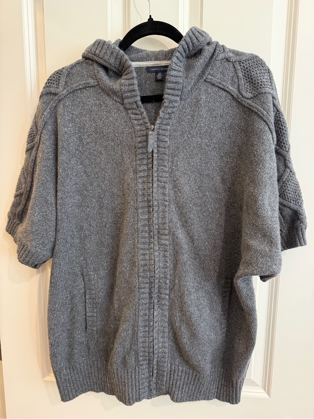 Tommy Hilfiger gray metallic 2X hoodie sweater